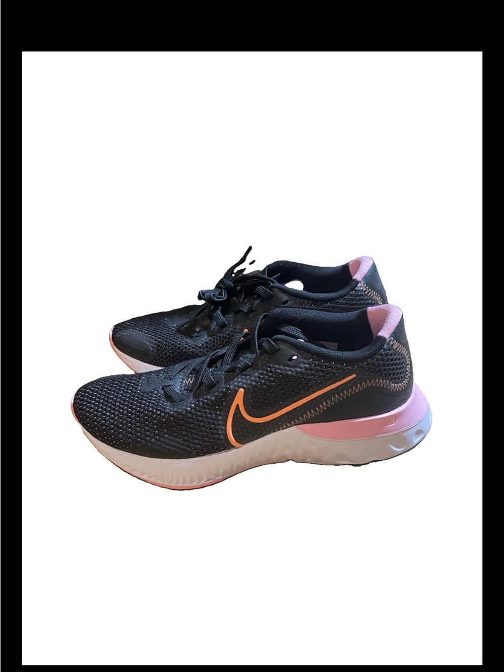 Nike Renew Run React Sneakers CK6360-001 Black Pink Shoes Women’s Size US 6